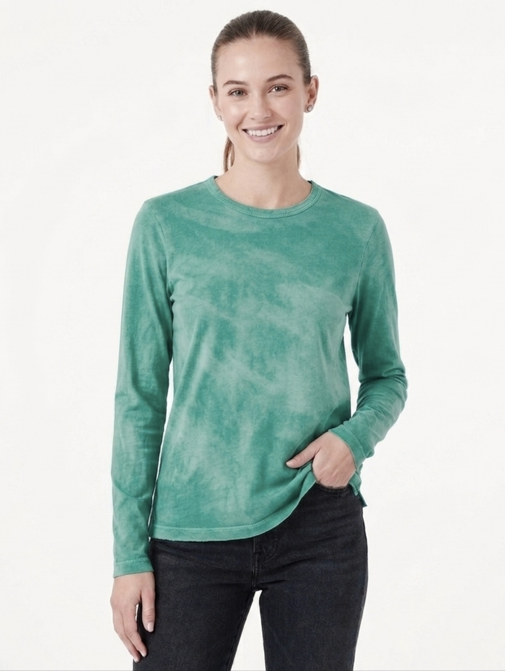 Cotton Citizen Women's Standard Long Sleeve Shirt in Vintage Teal size Small